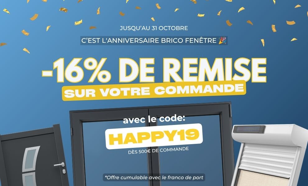 ANNIVERSAIRE: 16% de remise sur votre panier dès 500€ TTC jusqu'au 31/10 avec le code HAPPY19 ! - Version mobile