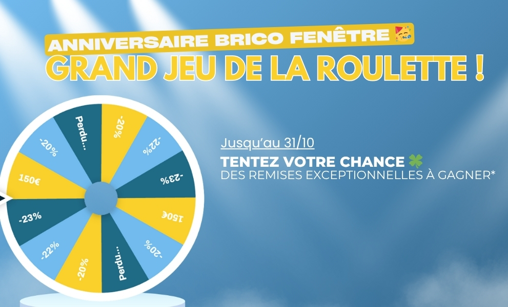 Roulette anniversaire : jusqu'à 23% sur votre commande dès 500€ d'achat jusqu'au 31/10/25 ! - Version mobile
